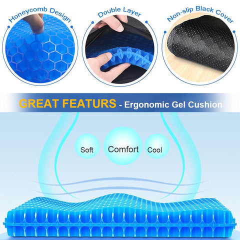 Helishy gel seat cushion ventilated cover enhances moisture control while seated