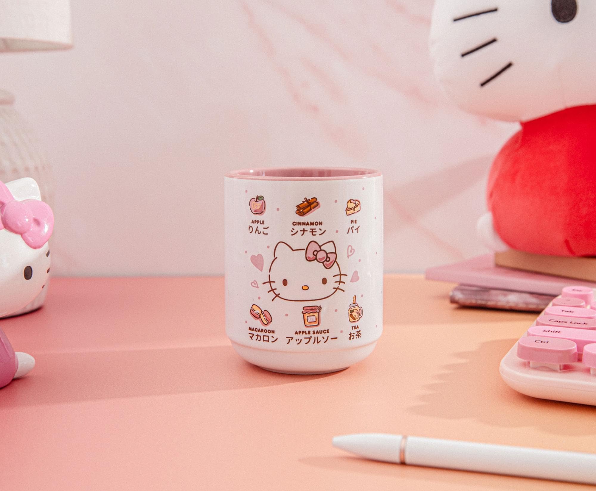 Hello Kitty cookie and apple pie pattern teacup for dessert-inspired moments