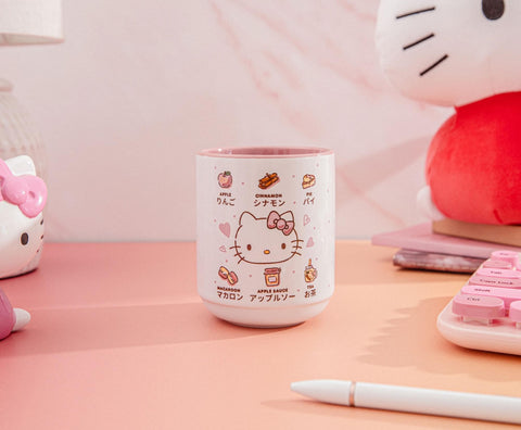 Hello Kitty cookie and apple pie pattern teacup for dessert-inspired moments