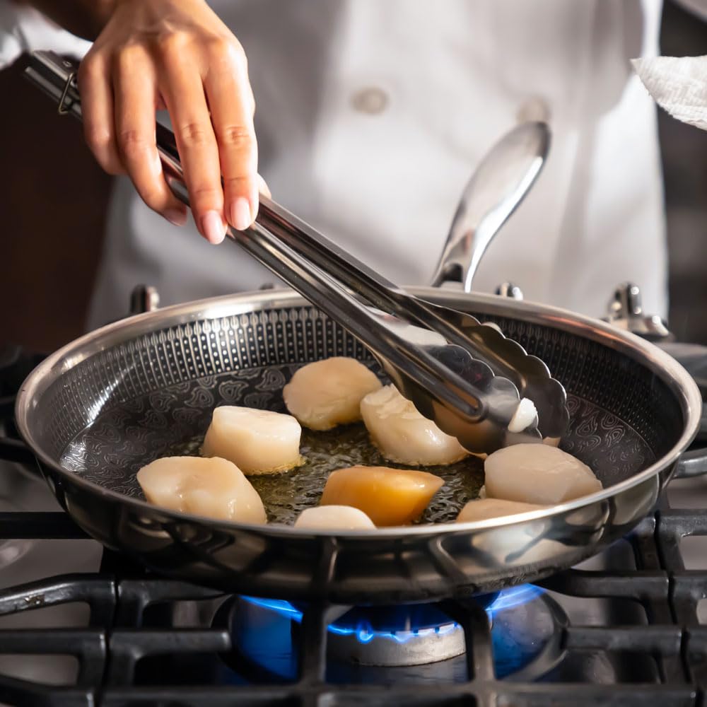 Hell's Kitchen Hybrid 11in fry pan versatile for all cooktops.