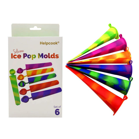Helpcook popsicle molds 6-pack with colorful design for easy homemade treats
