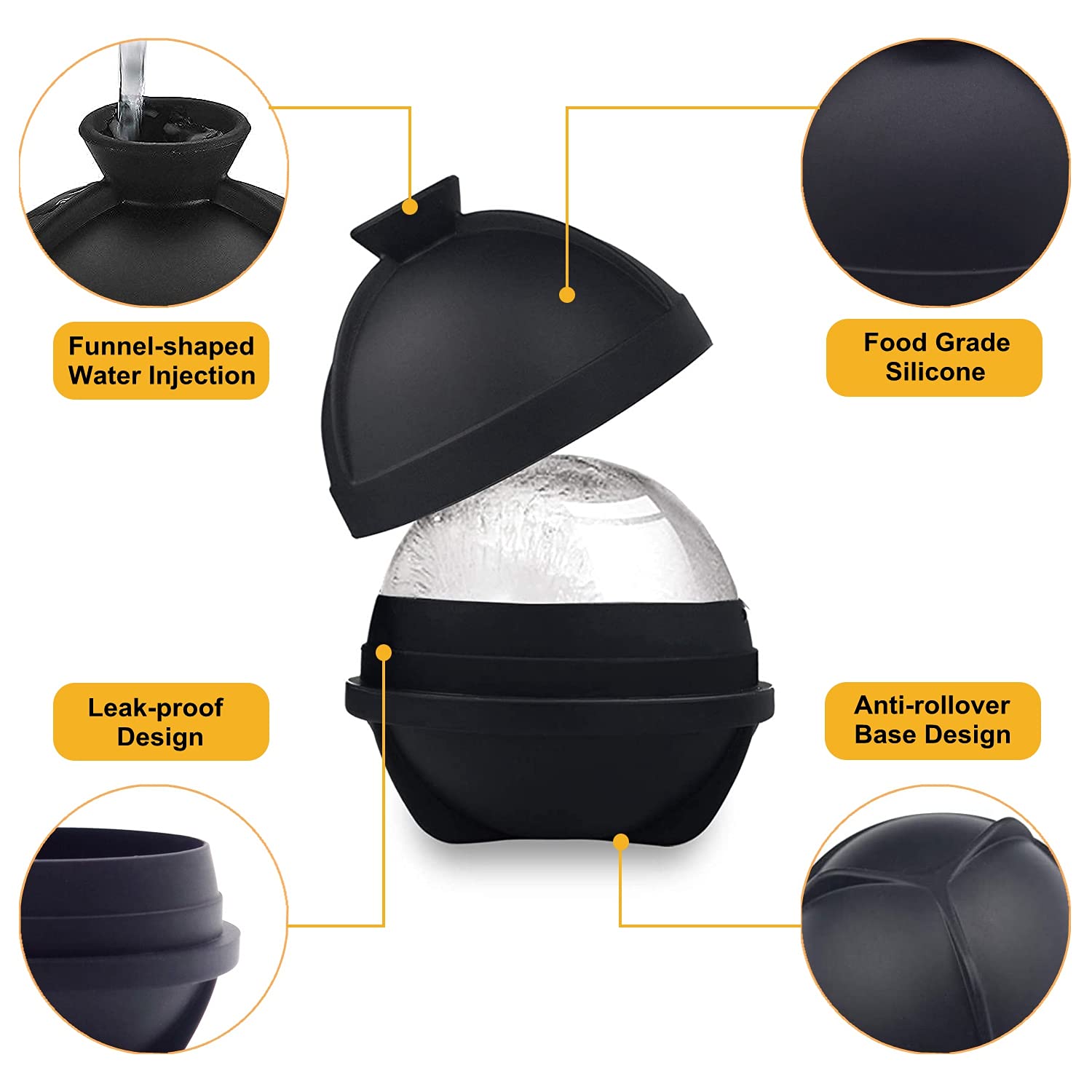 Helpcook silicone sphere mold easy release for quick demolding.