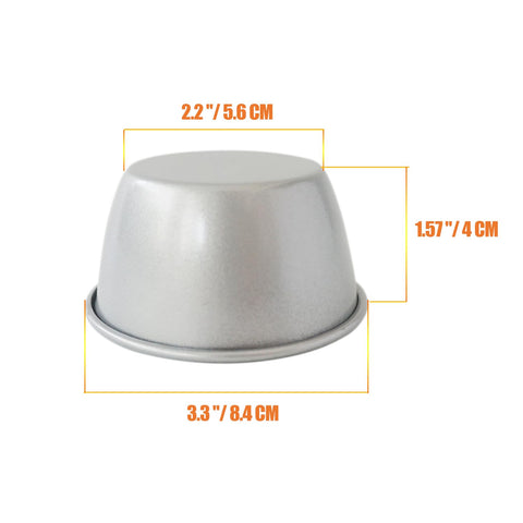 Heluok mini round cake tin in silver ready for individual portions