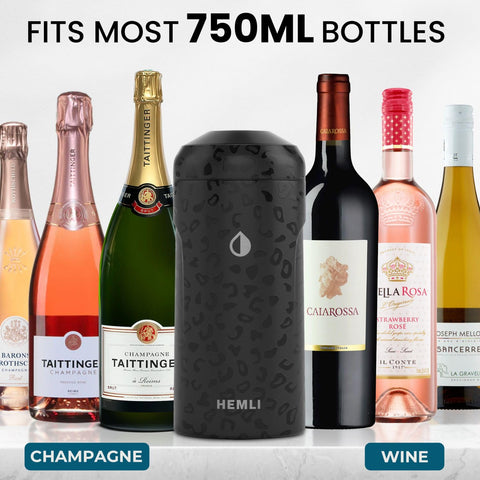 Hemli fits most 750ml bottles and keeps contents cooler longer.