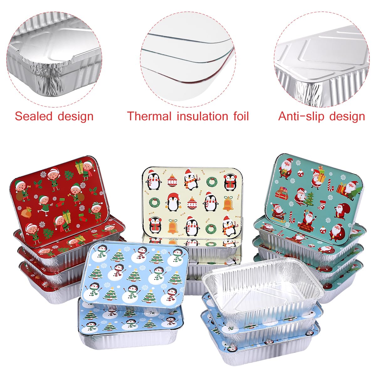 Hemoton foil pans with flat lids ideal for baking and storing