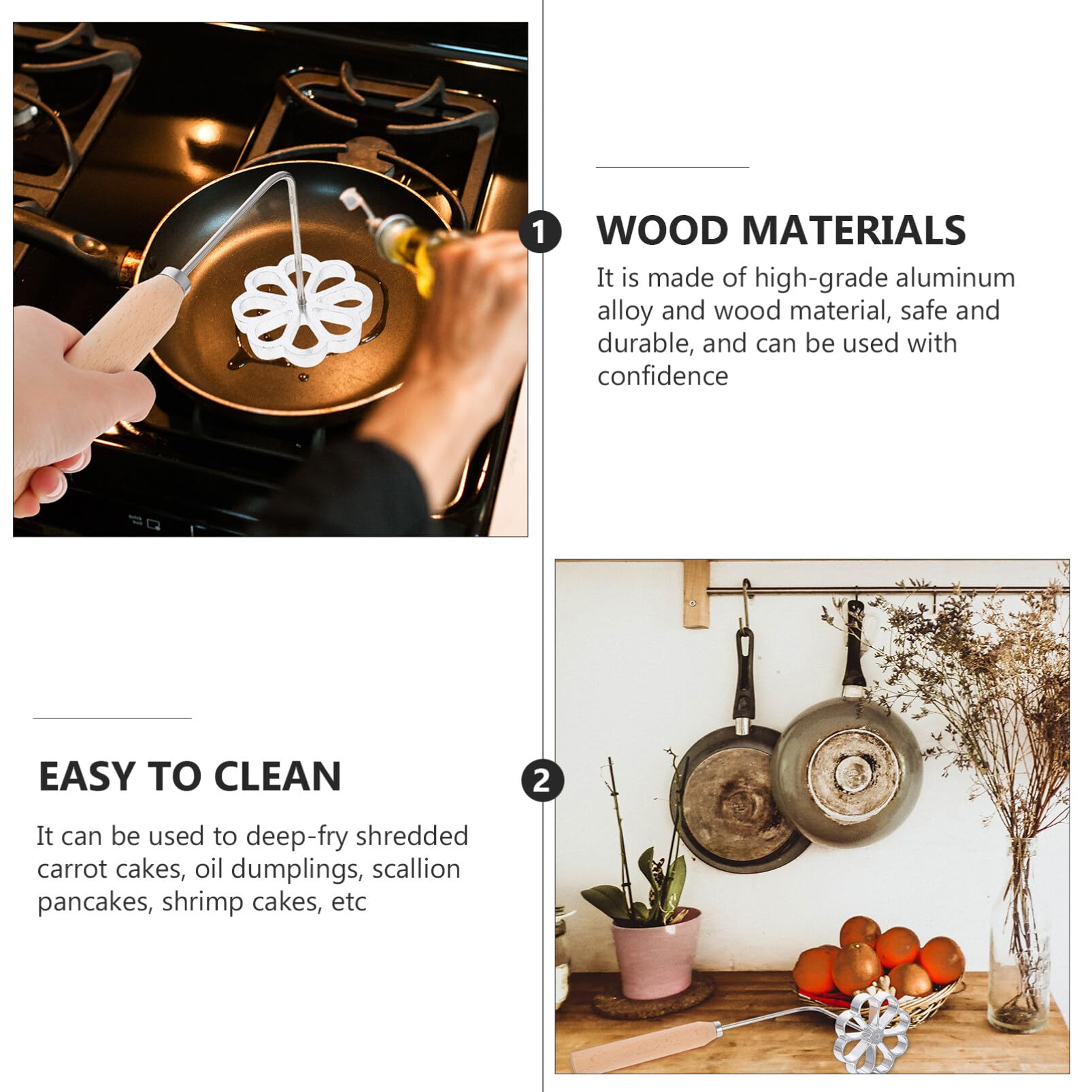 Hemoton wooden handle provides comfortable baking grip