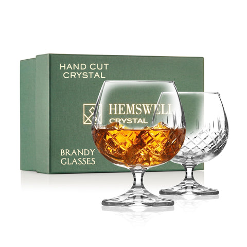 Hemswell Crystal brandy snifter set in elegant gift box for gifting occasions