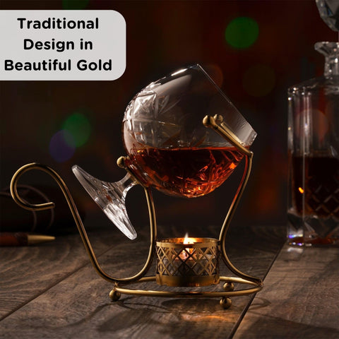 Hemswell Crystal Brandy Warmer close-up shows glass snifter detail for refined entertaining.