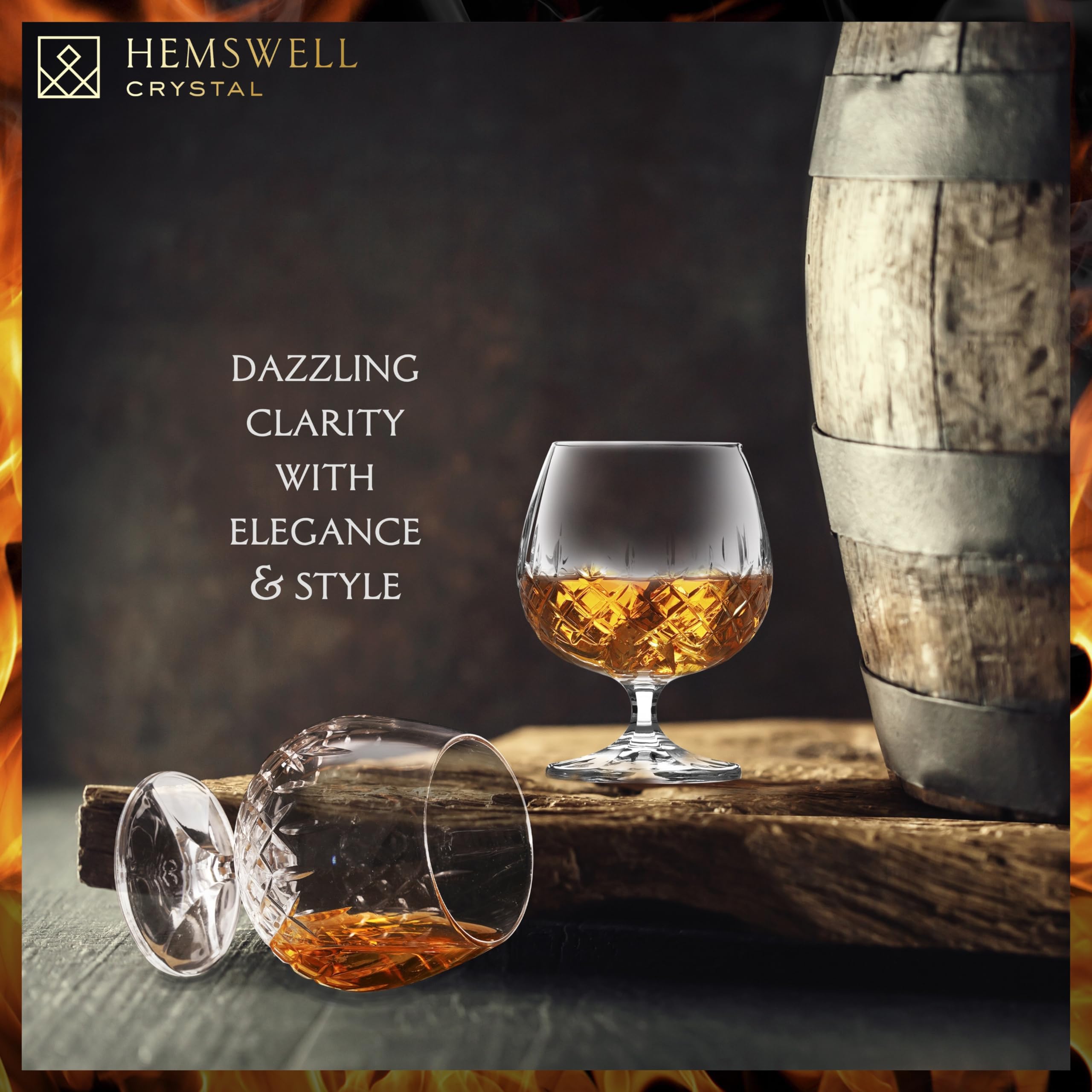 Hemswell Crystal hand-cut details catching light on the table