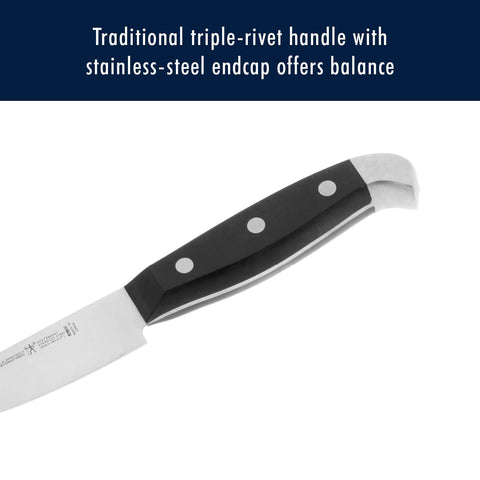 henckels 5-inch serrated utility knife cleanly cuts crusts