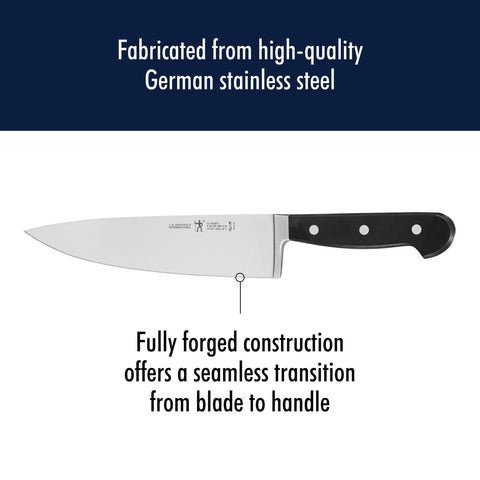 Henckels Classic 8-inch slicing knife slicing potatoes for even prep