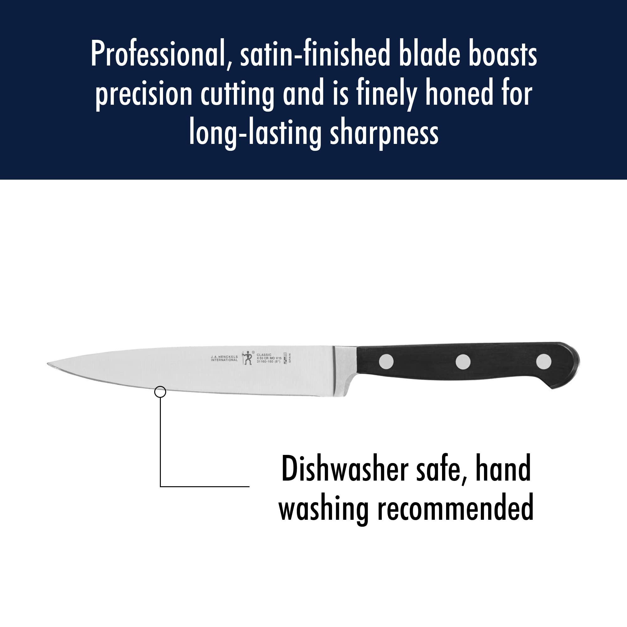 HENCKELS Classic fully forged construction ensures durability and seamless blade-to-handle feel.