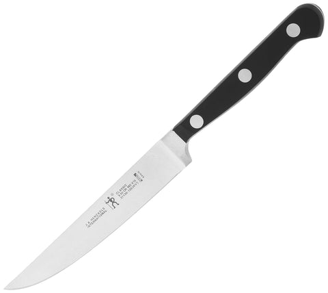 Henckels Classic satin-finish blades resist staining and corrosion.