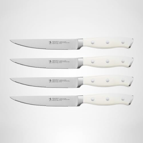 Henckels Forged Accent 4-piece steak knife set ready for dining.