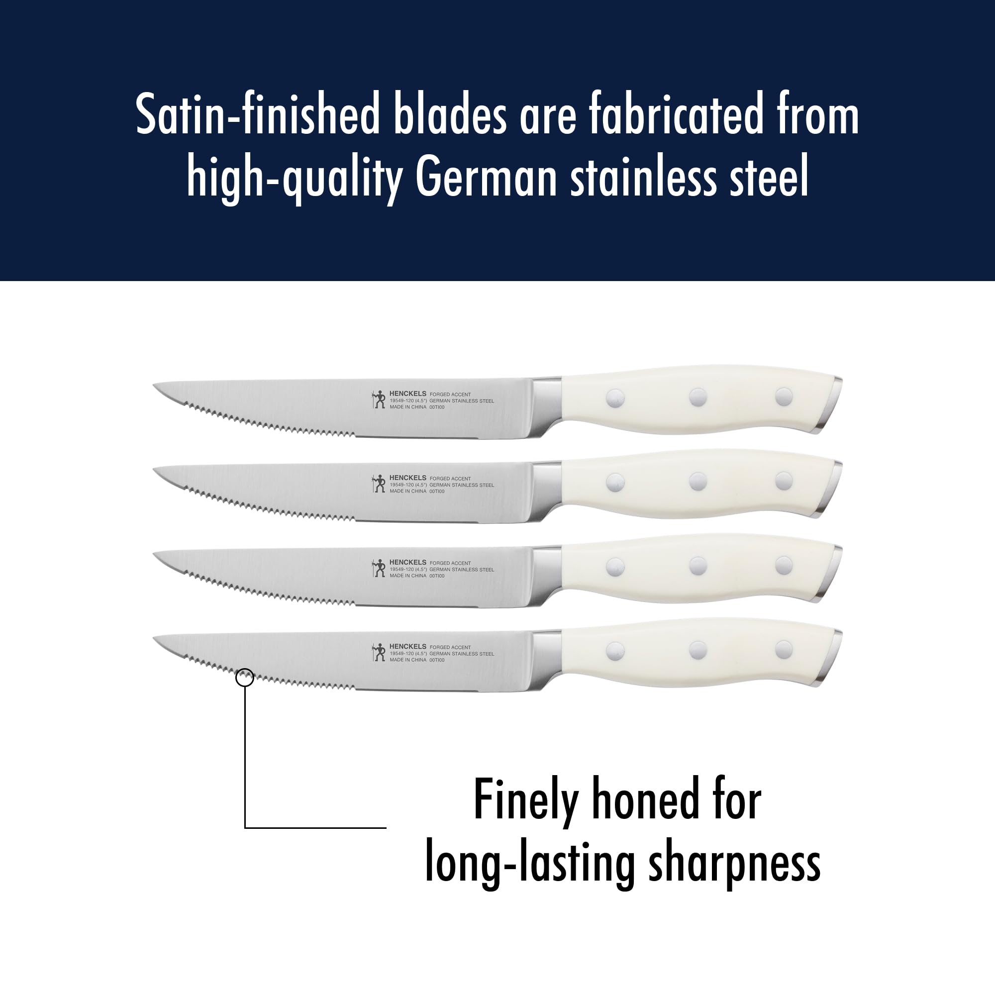 Henckels Forged Accent bolster design offers comfortable handling.