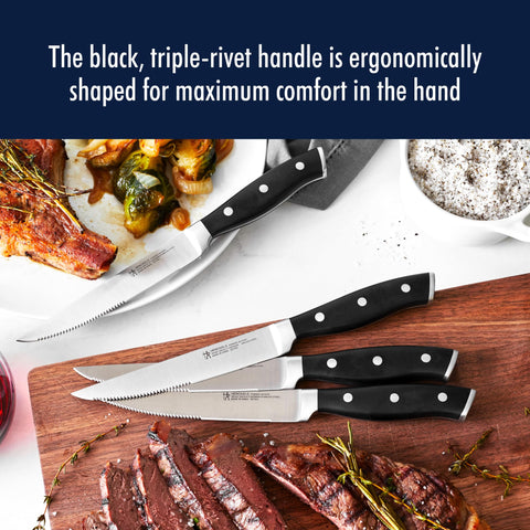 HENCKELS Forged Accent curved handle focuses comfort during extended prep and serving.