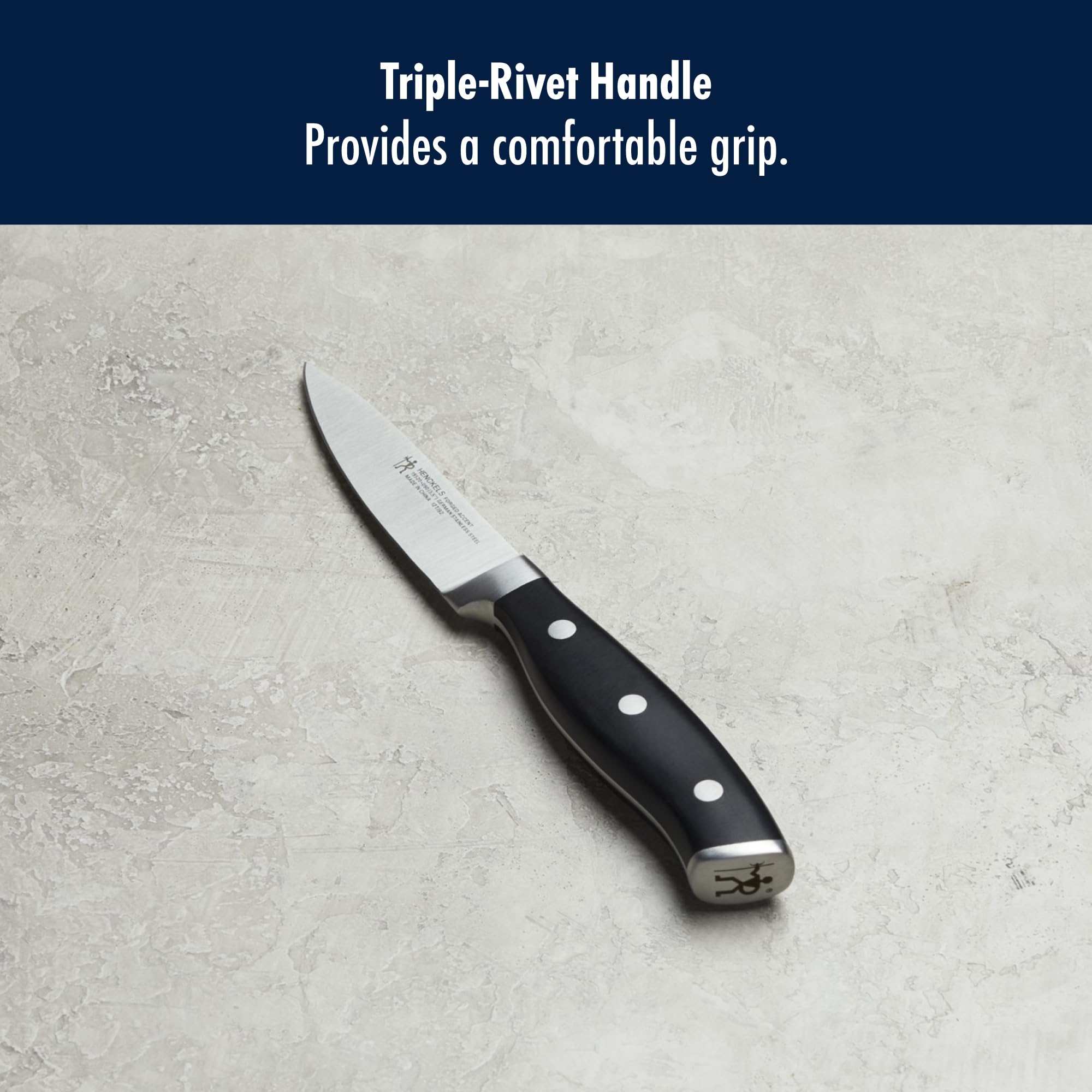 HENCKELS dishwasher-safe paring knives for easy cleanup after tasks.