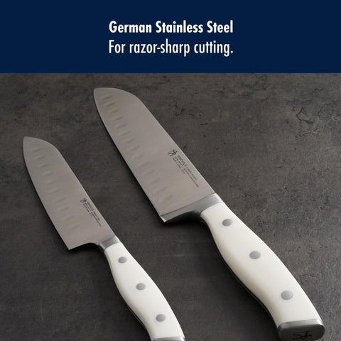 Forged bolster on HENCKELS Accent for durable balance and control.