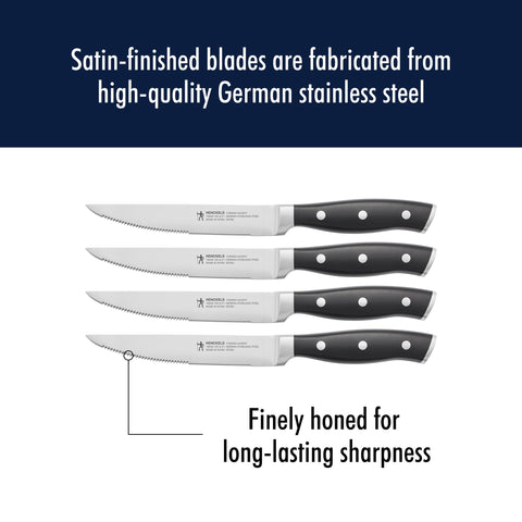 HENCKELS Forged Accent triple-rivet handle demonstrates secure balance for controlled slicing.