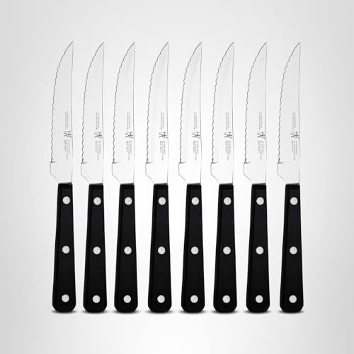 German-engineered steak knives showcased for premium performance.