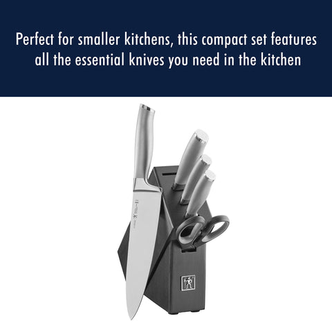 Henckels Modernist 5in serrated utility knife for clean, even slices.