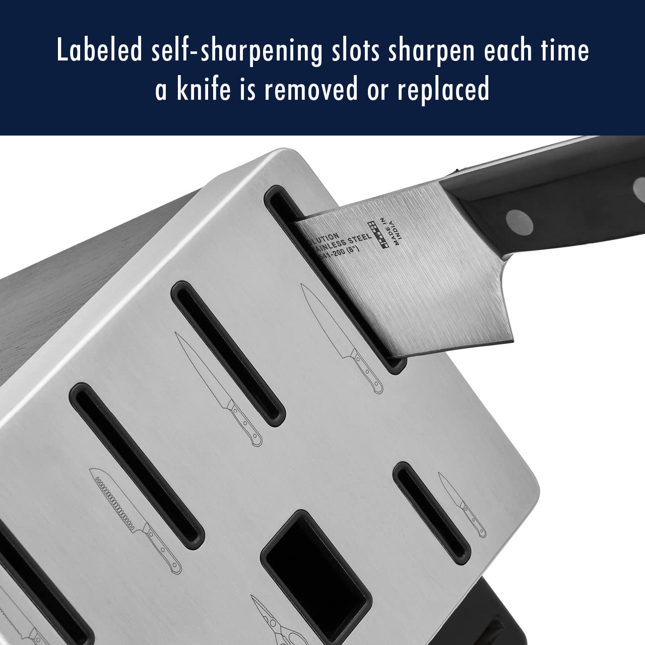 HENCKELS Solution 8-inch bread knife for clean, even slices.