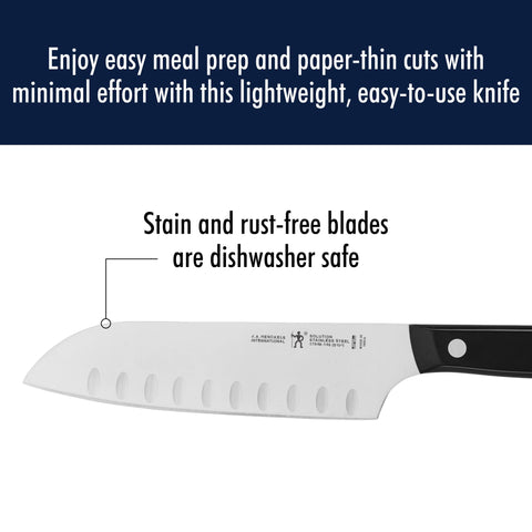 HENCKELS blade honed for long-lasting sharpness during prep