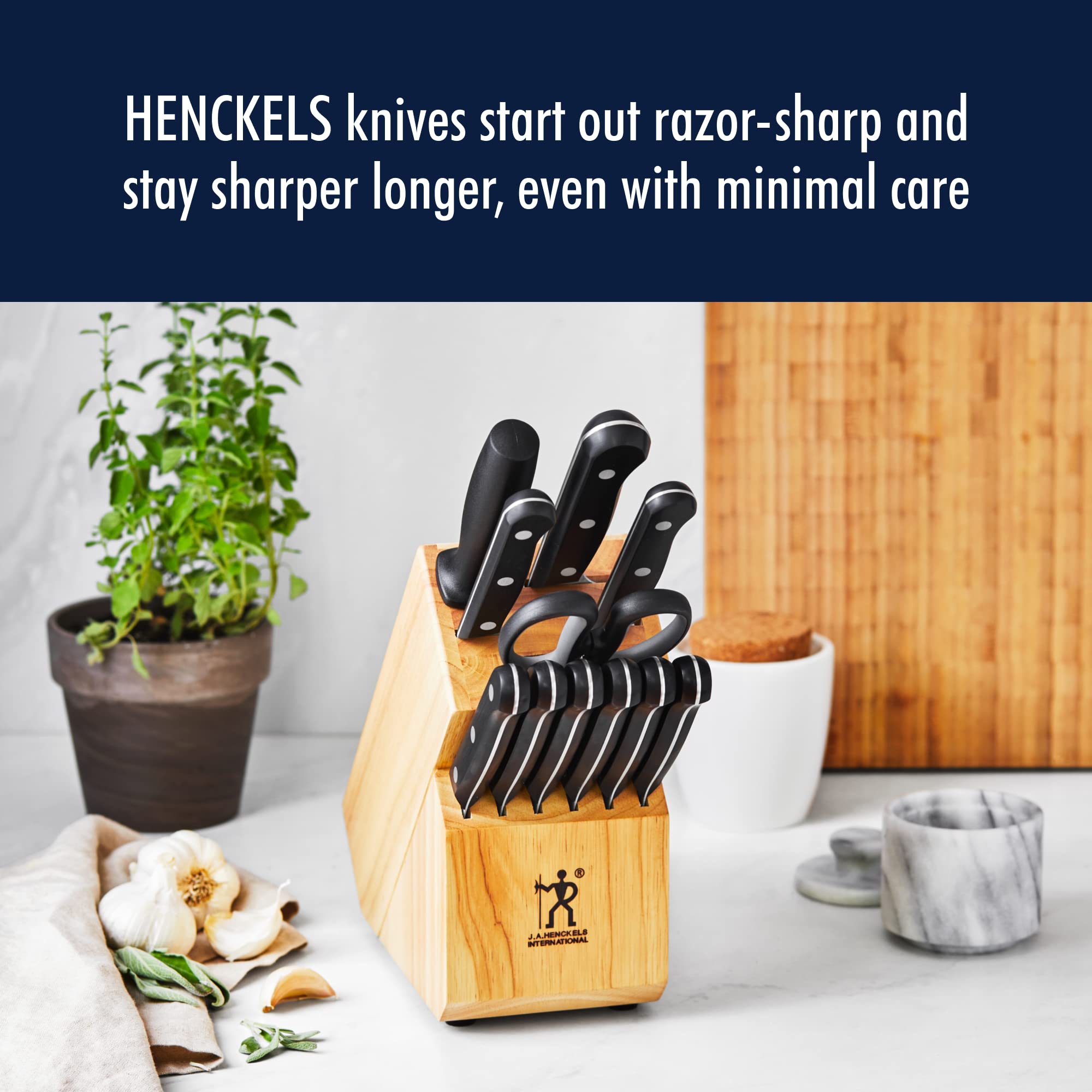 HENCKELS Solution precision-honed blade stays sharp longer for accurate cuts