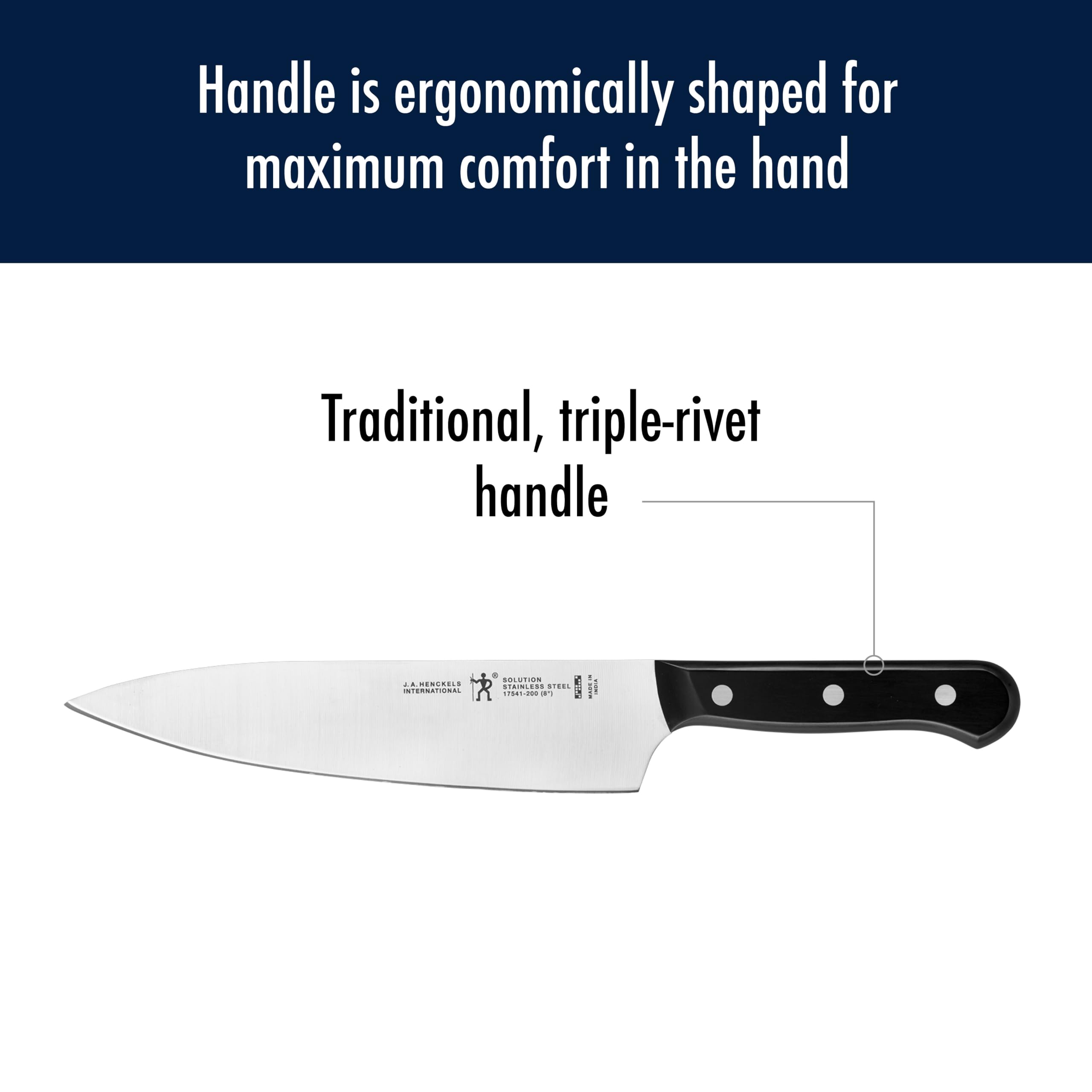 HENCKELS serrated utility knife handles crusty bread with ease