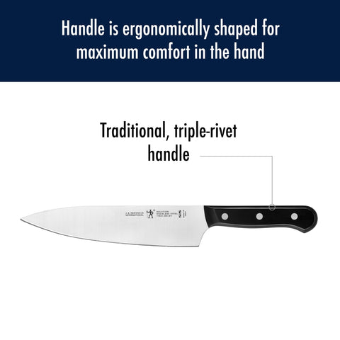 HENCKELS serrated utility knife handles crusty bread with ease