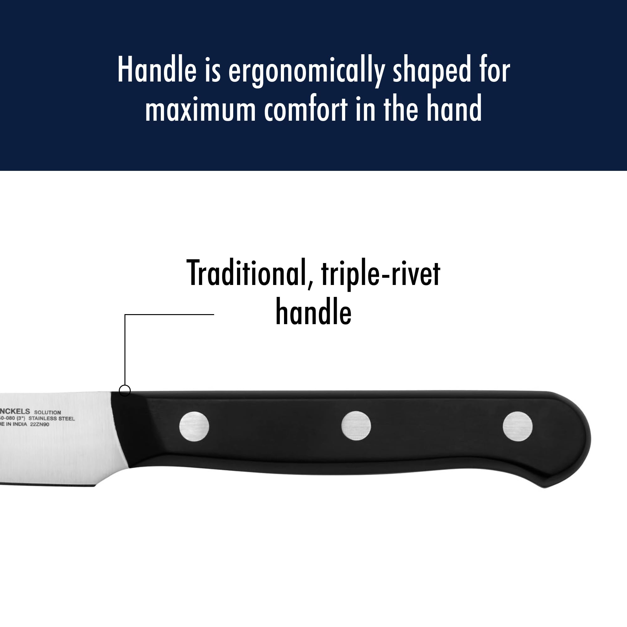 Henckels Solution single-piece blade for durable, lightweight cutting performance.