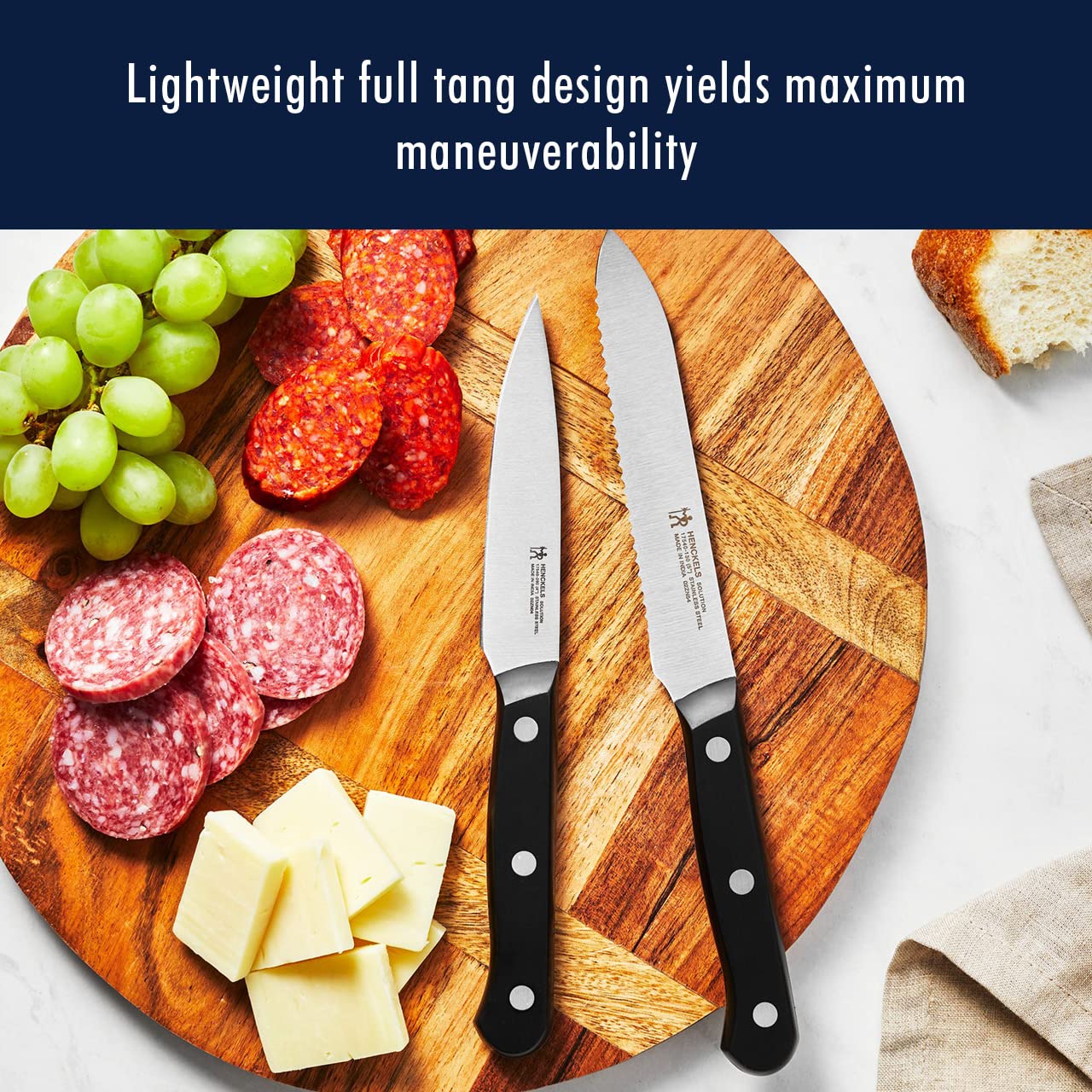 HENCKELS Solution steak knife 4-1/2-inch for precise bites.