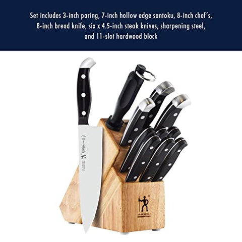 HENCKELS blades resist staining and rust for longevity.