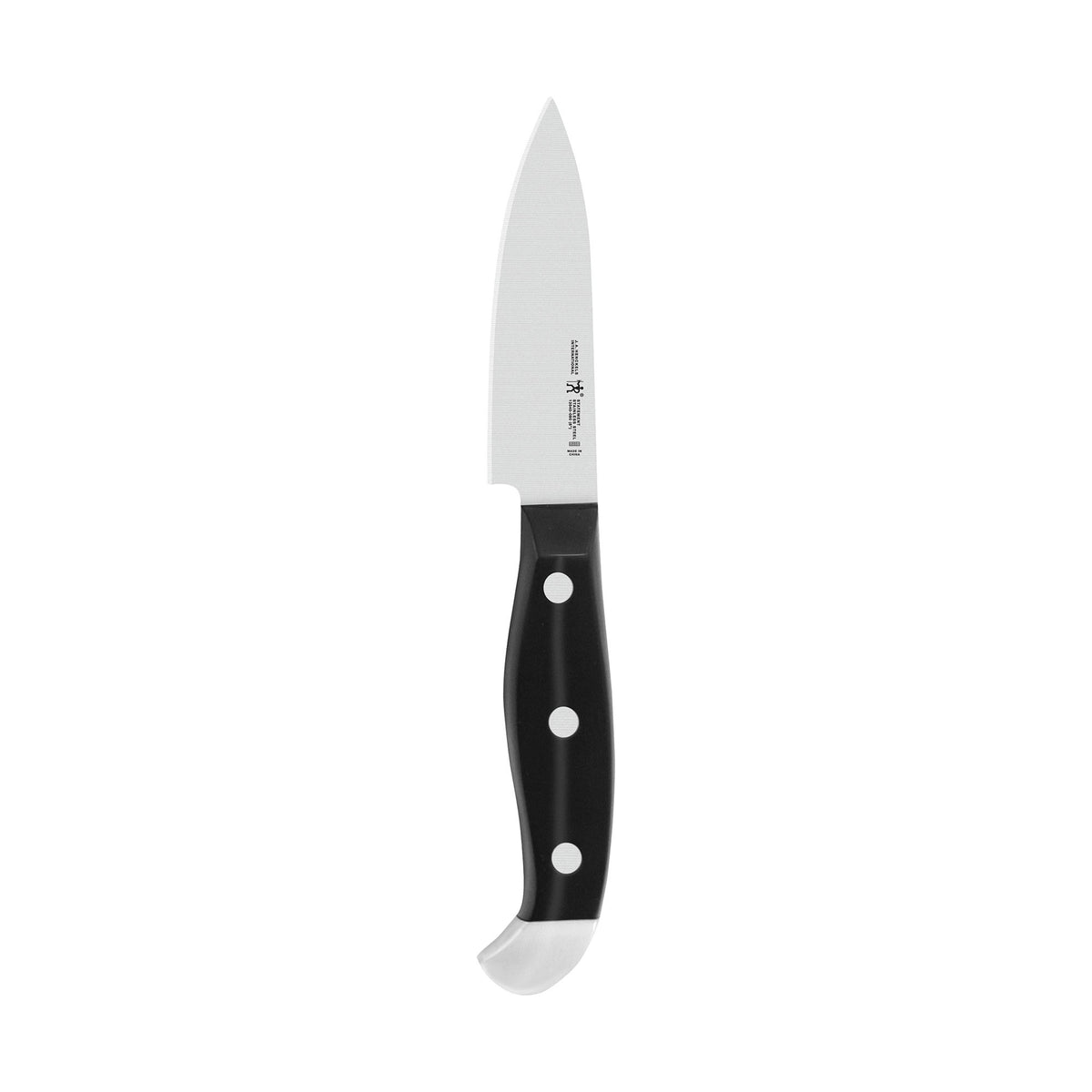 Henckels Statement paring knife blade close-up with ultra-sharp edge for precise cuts.