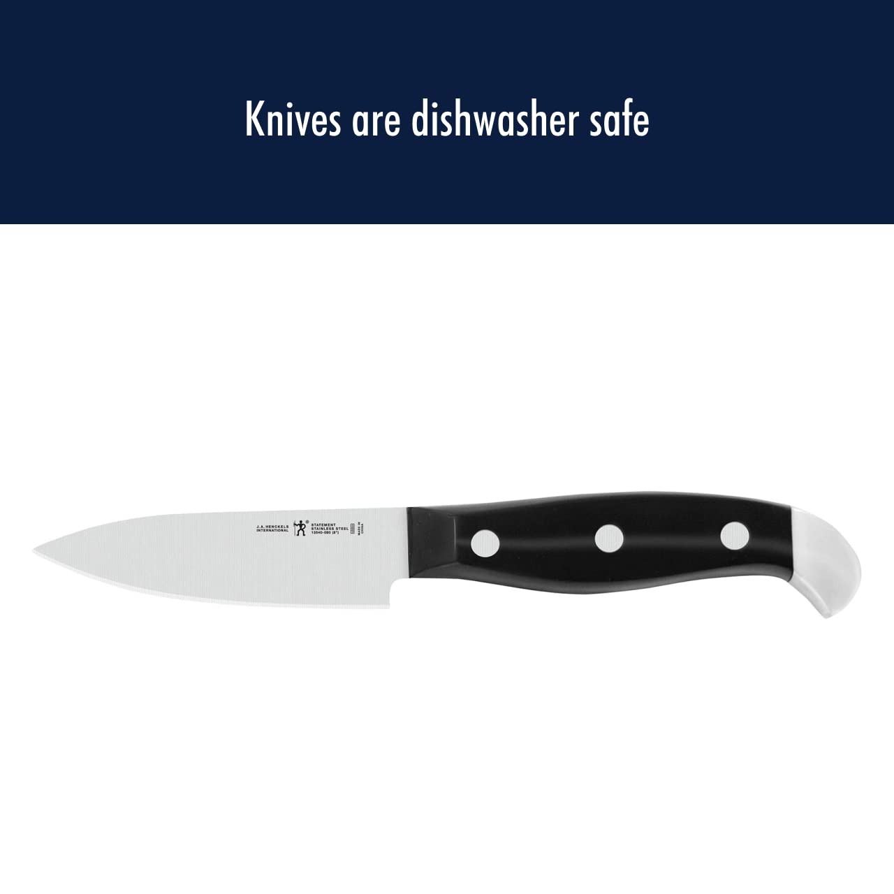 Henckels Statement paring knife on display with endcap design aesthetic.