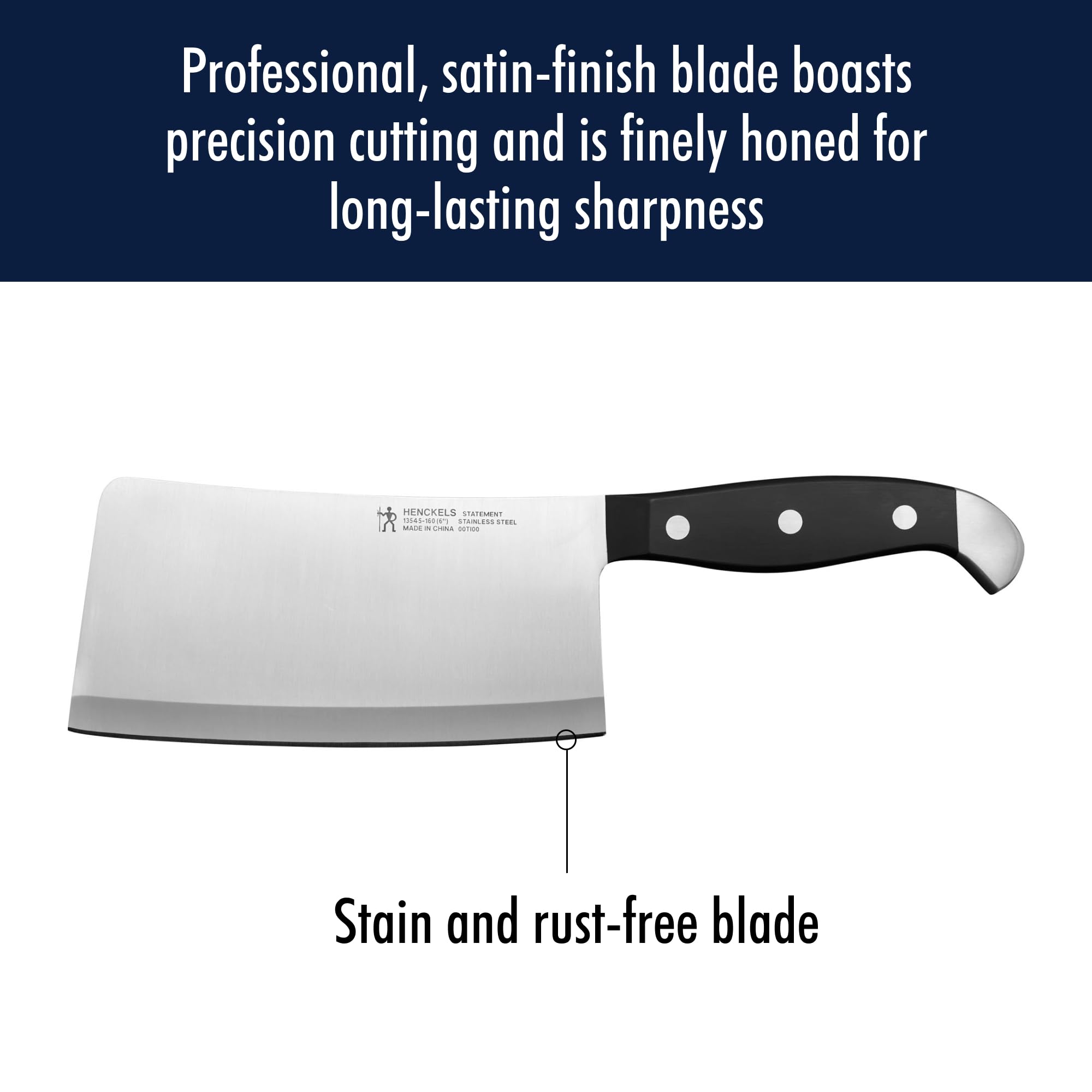 Henckels Statement cleaver in use slicing a large roast with ease.