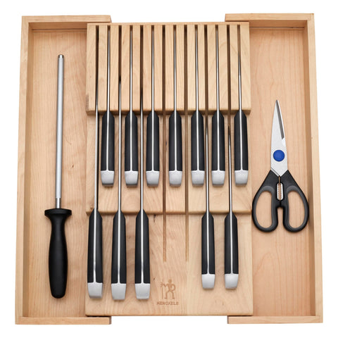 Henckels Statement 8-inch chef's knife delivers precise cuts for quick meal prep.