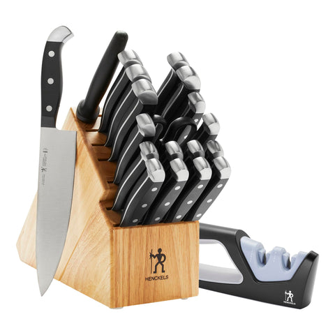 Henckels Statement knife block keeping blades organized for precise slicing.