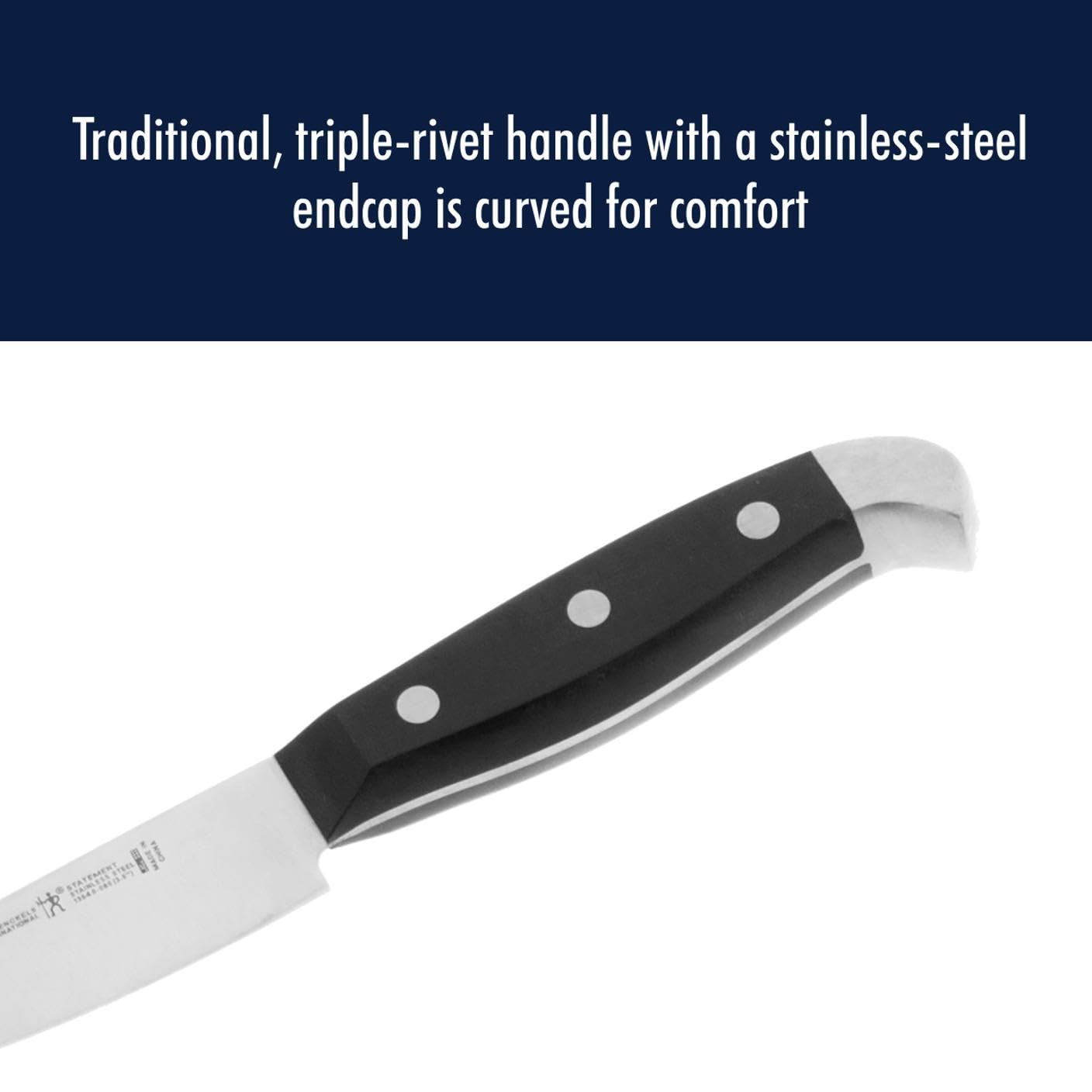 Henckels Statement knife offers light weight and easy maneuverability.