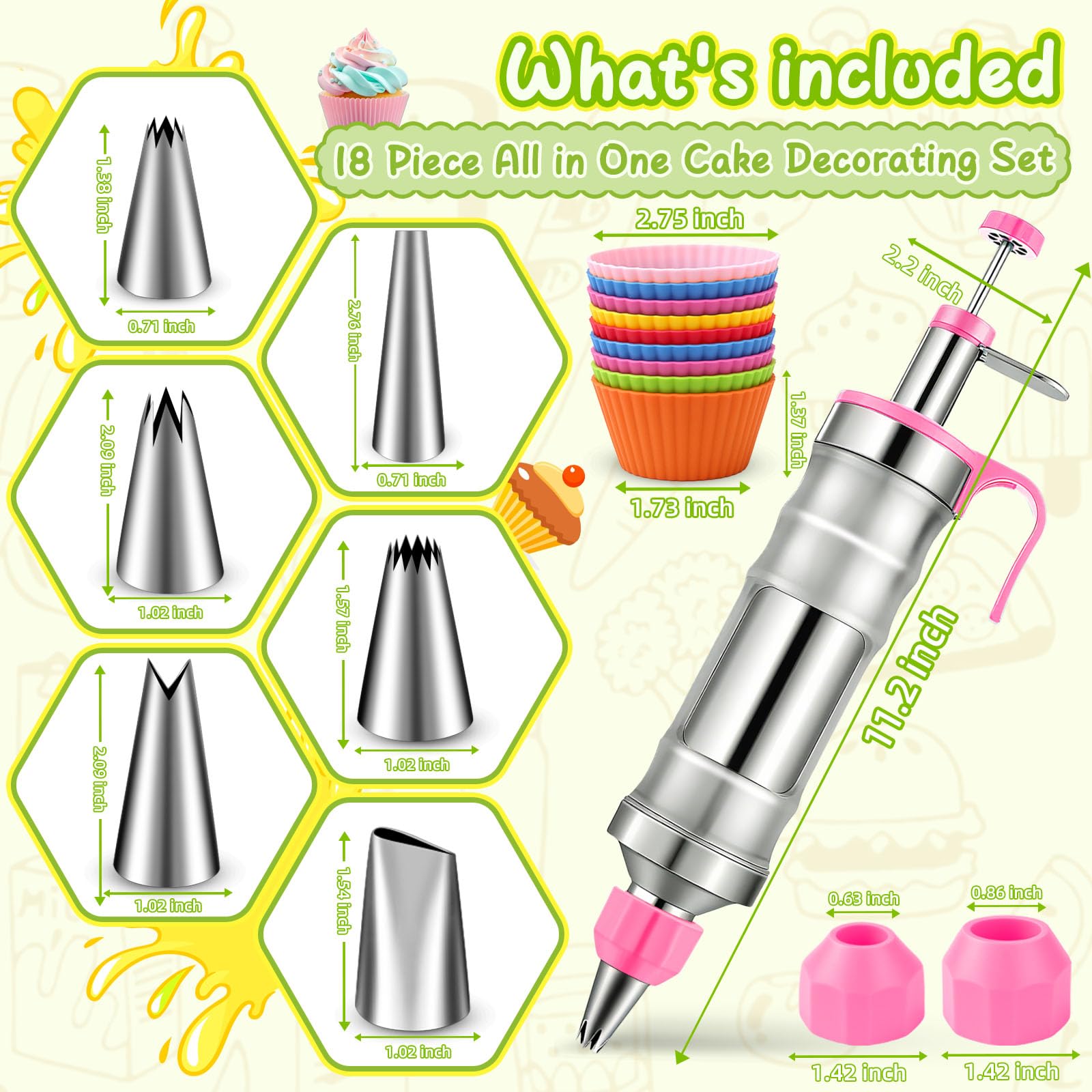 Hendiy food-grade decorating kit suitable for beginners and pros.