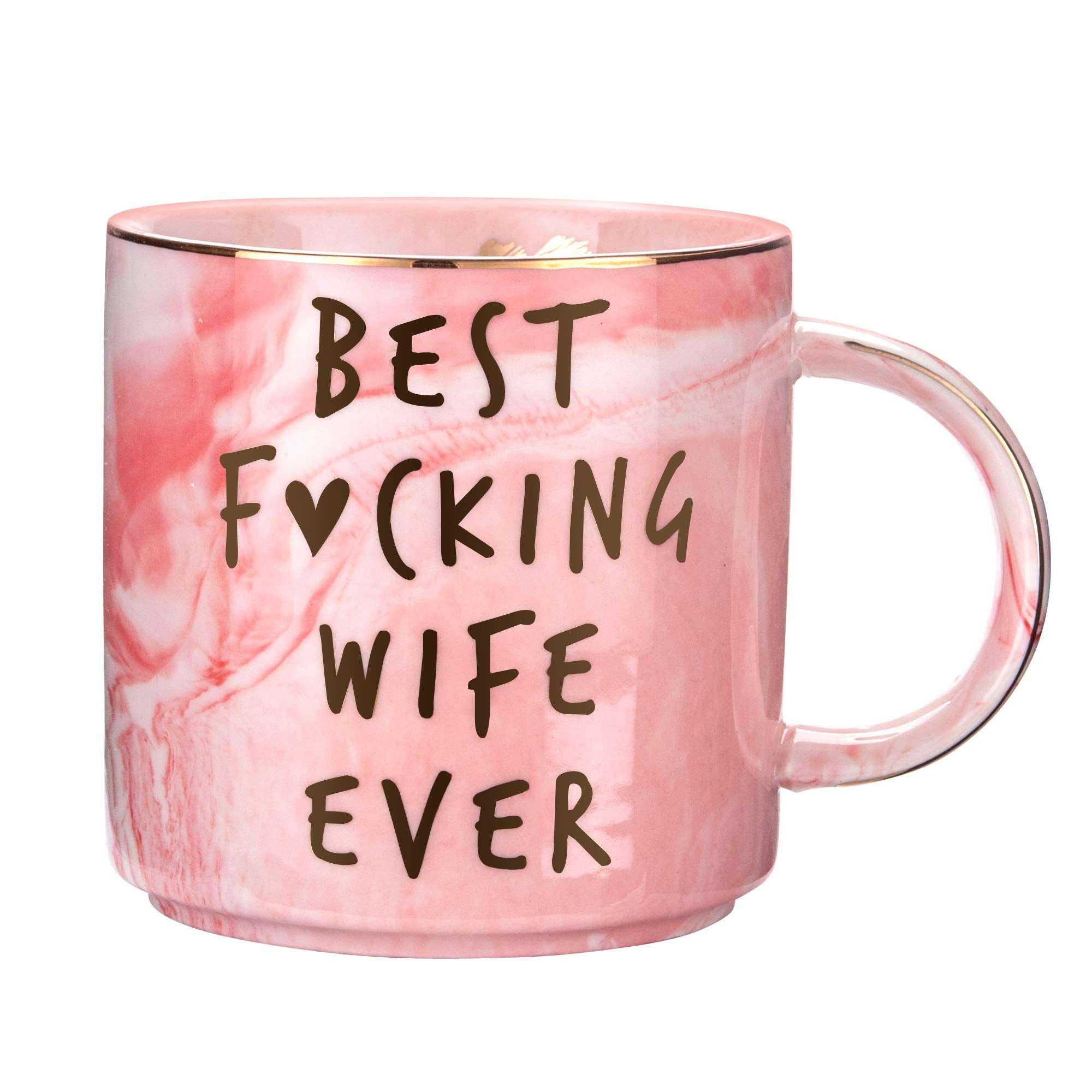 Hendson marble ceramic coffee mug front view, premium finish