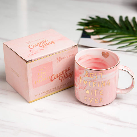 Hendson mug with gold accents and inner heart for elegant gifting