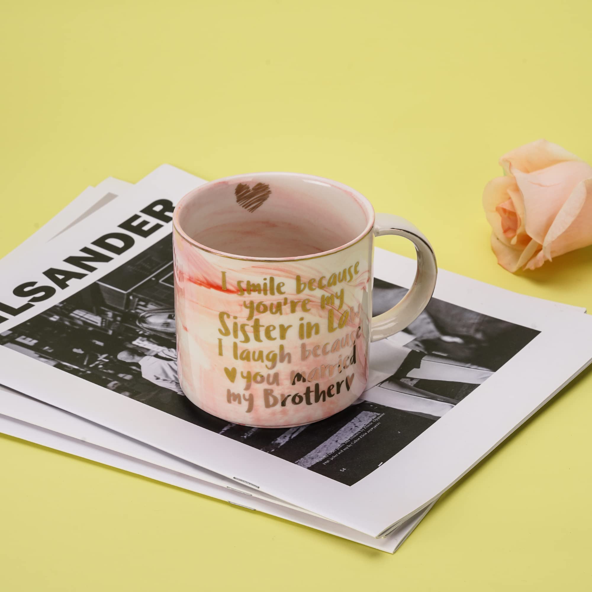 Hendson pink mug for daily rituals, brightening mornings.