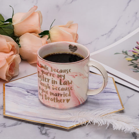 Hendson mug with playful quote to celebrate sister-in-law bonds.