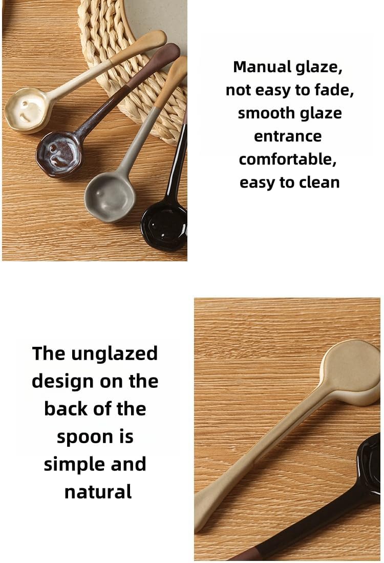 HengYuhating handmade spoon with smooth glaze for comfortable grip.