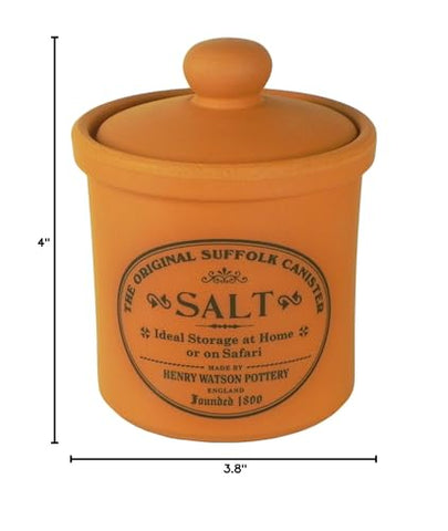 Henry Watson salt jar sits neatly on counters for quick seasoning access