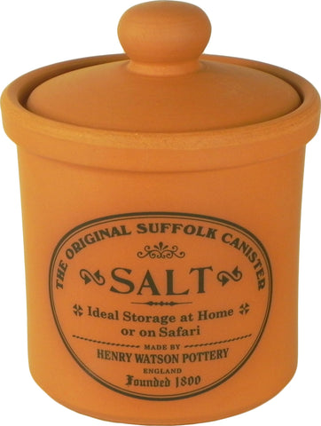 Henry Watson salt jar with unglazed terracotta texture for moisture regulation in kitchens