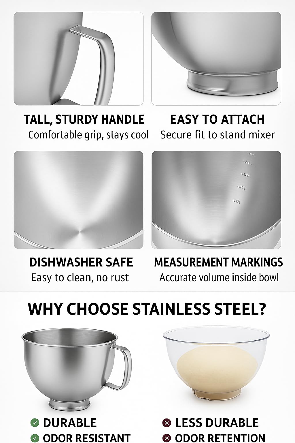 Henryz large-capacity 5-quart bowl ideal for big batches