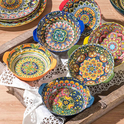 Henten Home 14 oz porcelain bowls with lead-free glaze and scratch resistance for everyday use.