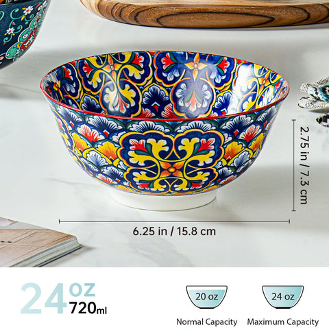 HENXFEN LEAD 24oz capacity bowls offer generous portions for cereals.